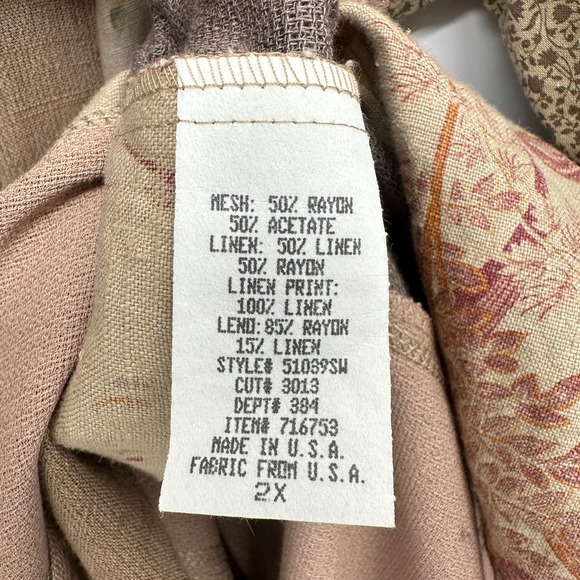 Vintage Spencer Alexis Jacket Cardigan Duster Size 2X Patchwork Linen Blend Boho - Picture 10 of 12